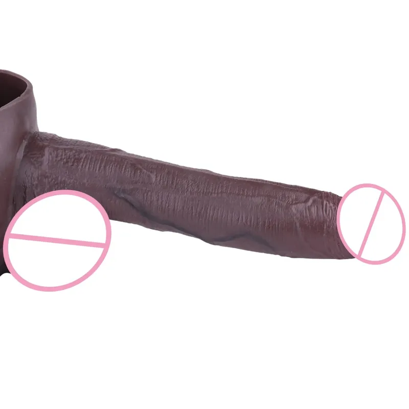 Silicone Boxer Shorts Pants With Realistic Hollow Dildo Lifelike Penis Sleeve Pants For Men Adult Couple's Sex Toy Sexshop — image 3