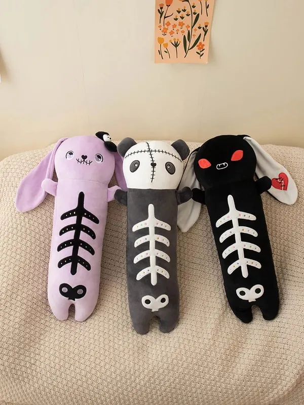 60cm Horror Goth pluszowe zwierzę królik Panda miękka zabawka śliczna poduszka na ciało dekoracja na imprezę halloweenową zabawny prezent dla dziewczynki chłopca — image 8