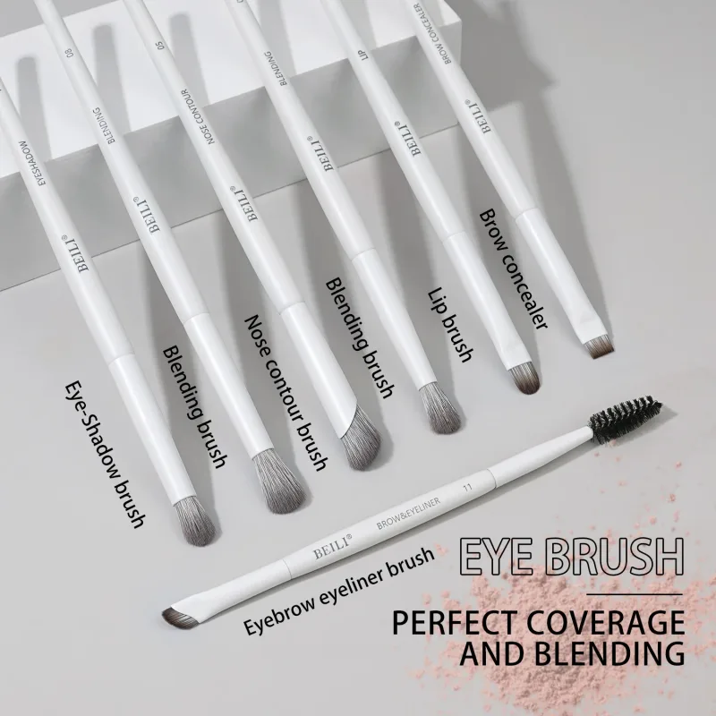 12-Piece Vegan Makeup Brush Set for Powder Foundation Concealer Eyebrows Eyeshadow Contour Eyeliner Blender Eye Brushes — image 6