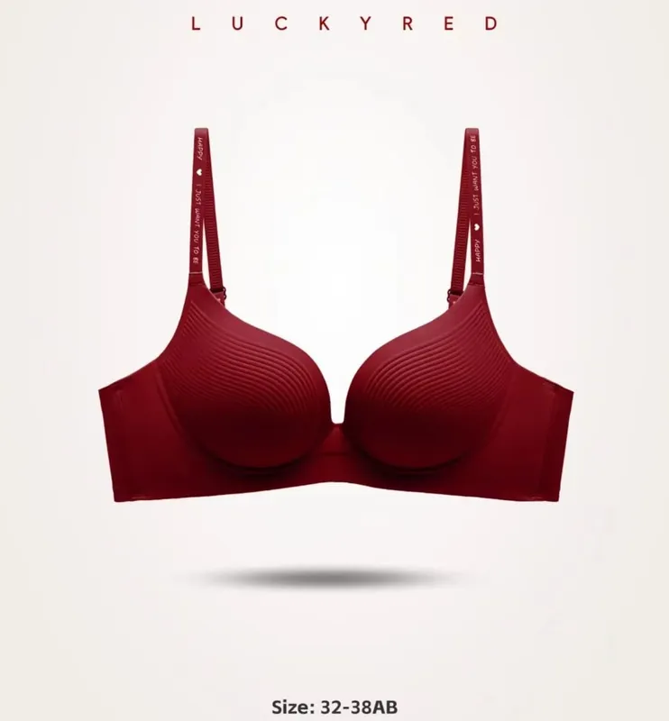 Sexy Red Push up Bra Set for Small Breasts Anti-Sagging Comfortable Breathable Wedding Lingerie Set without Underwire