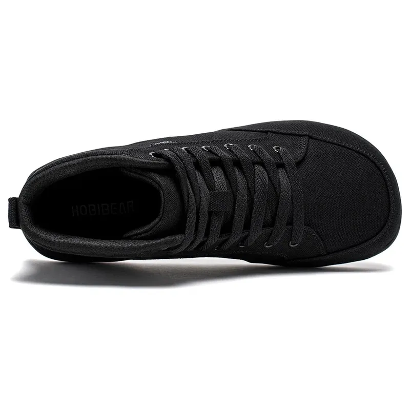 Mid-Top Barefoot Shoes Unisex Wide Toe Box Canvas Sneakes Zero Drop Lace Up Outdoor Walking Shoes — image 5