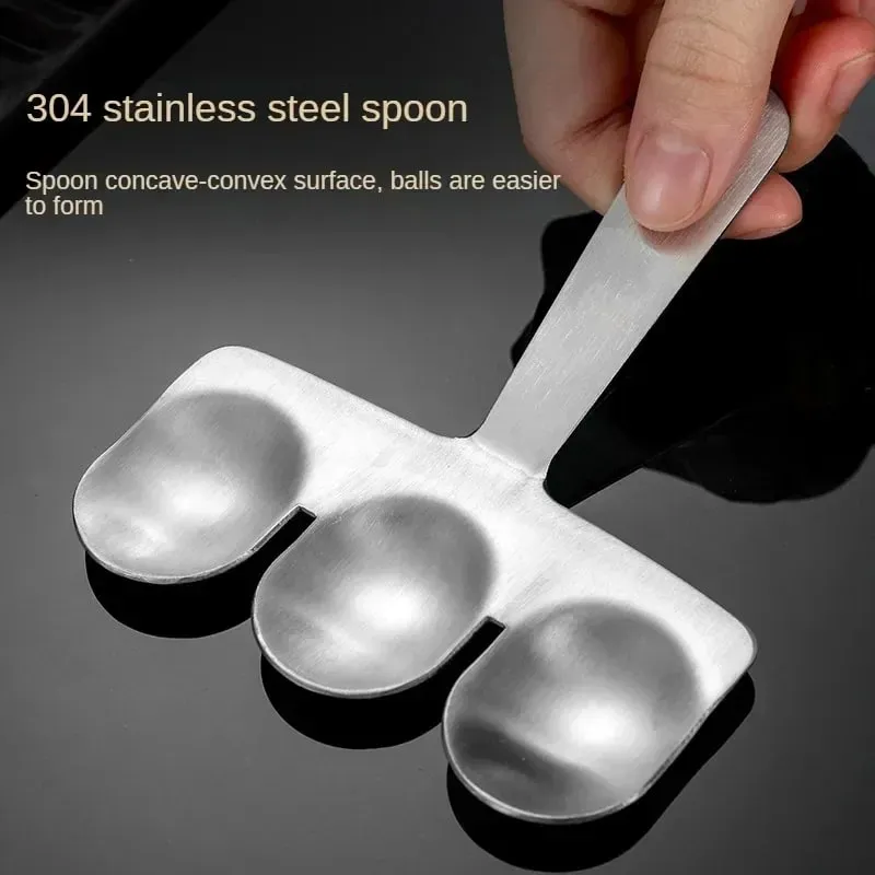 Easy-Release Non-Stick Meatball Maker Set - Manual Meatball Spoon for Effortless Fish Balls-Ideal Kitchen Tool for Home Cooking — image 3