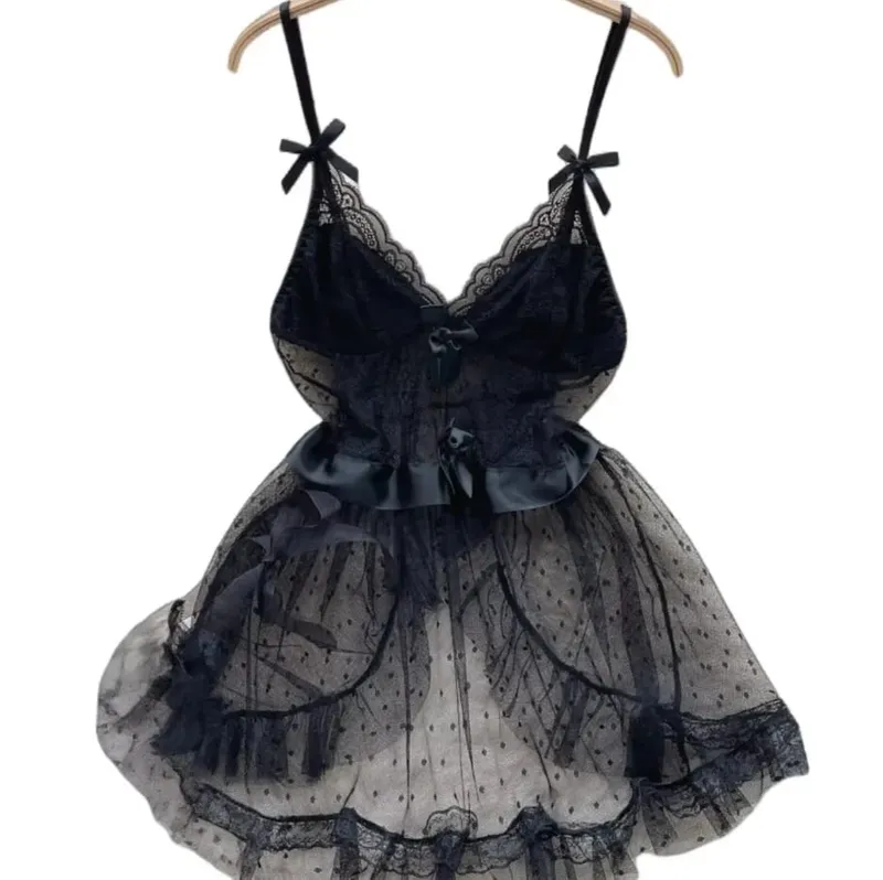 Woman Plus Size Sexy V-Neck Strap Dress Lace Trim Slim Short Dress Women Fashion Comfortable Dress Party Hotsweet — image 1