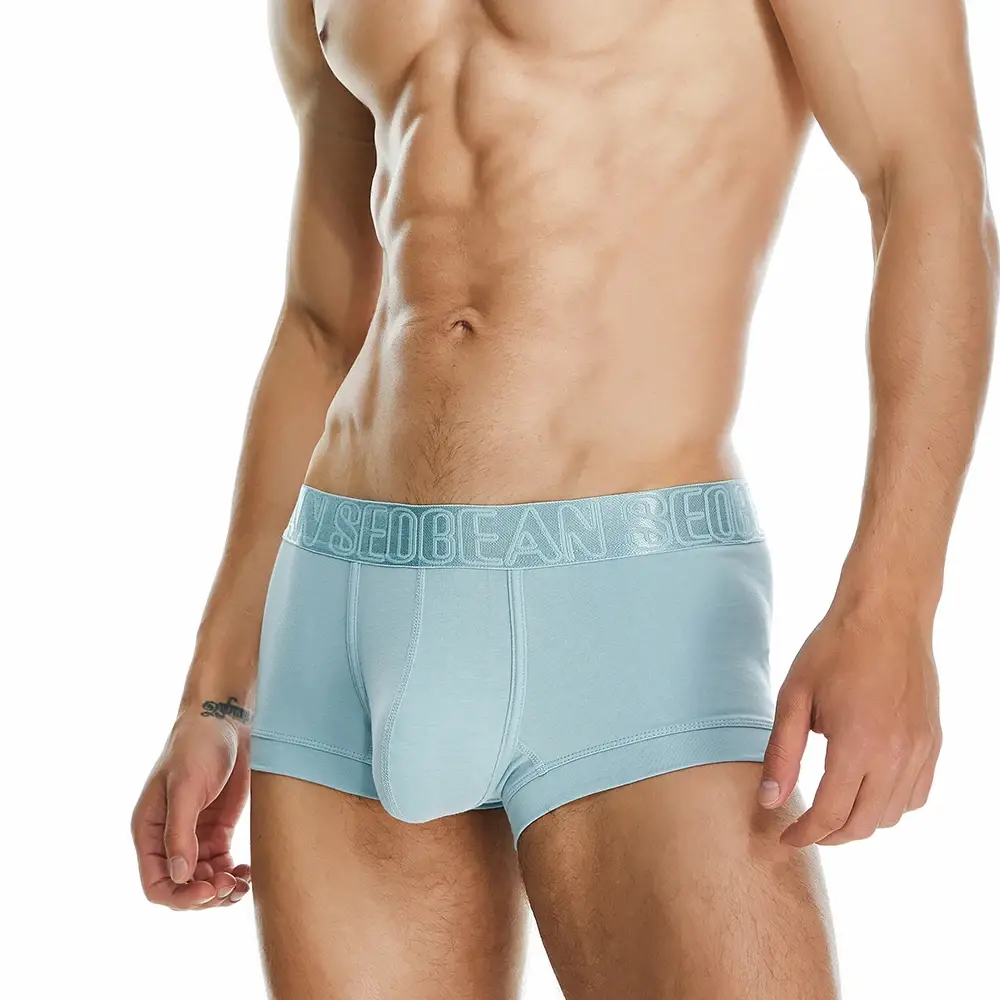 Men's Breathable Cotton Boxer Shorts U-Convex Pouch Low-Waist Soft Stretch Underwear for Daily Casual & Intimate Wear