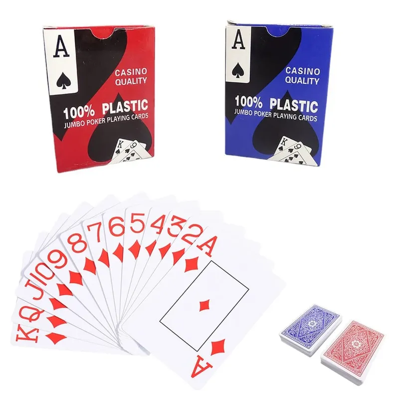 PVC Waterproof Playing Cards Big Character Plastic Poker Card Games Washable Flexible Play Card for Family Party Entertainment — image 3