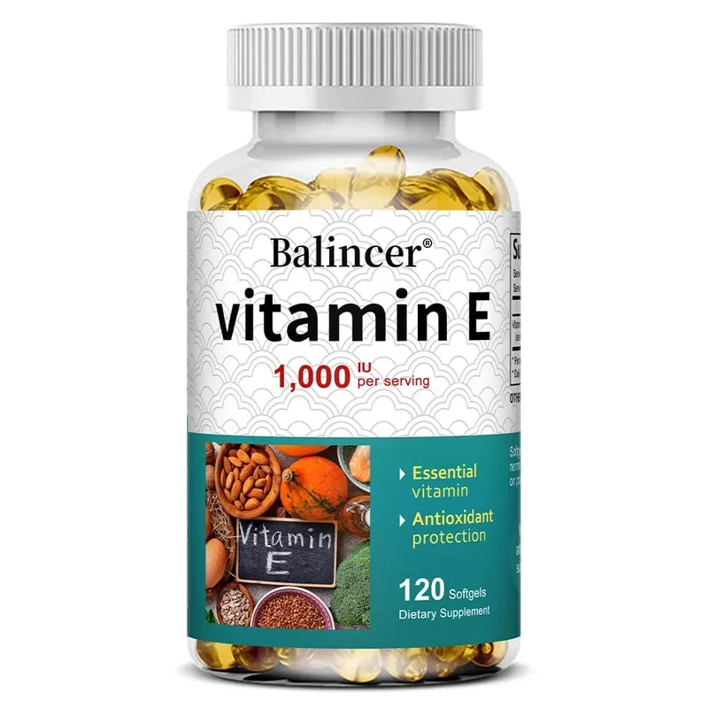 Natural Vitamin E Capsules Antioxidant Supplement Support Skin Hair Nail Heart Brain Cardiovascular & Immune System Wellness — image 9