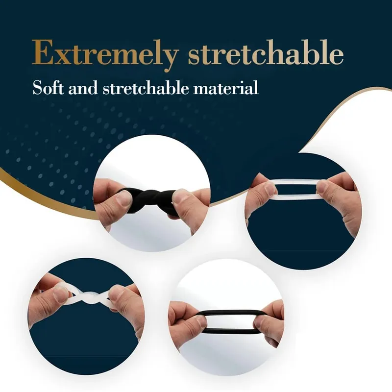 Sex Toys Penis Ring Silicone Cock Rings for Men 3/4/8 Sizes Cockring Cock Sexual Stimulation Couples Sex Toys Stretchy Cock 18+ — image 3
