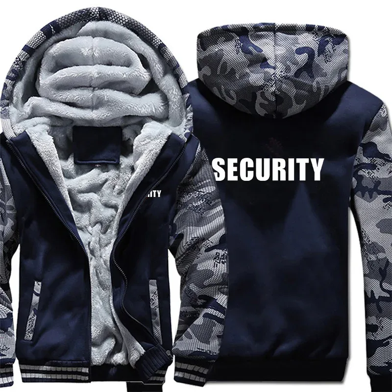 Security Hoodies Men Cool Winter Thicken Wool Liner Security Professional Work Clothes Sweatshirts Pullover Jacket — image 15