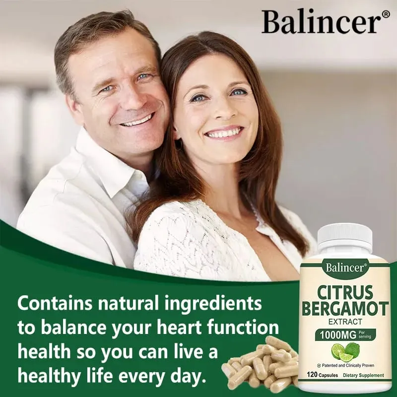 Citrus Bergamot Capsules 1000mg - Heart Health Blood Sugar Support Antioxidant Immune System Boost Helps with Overall Health