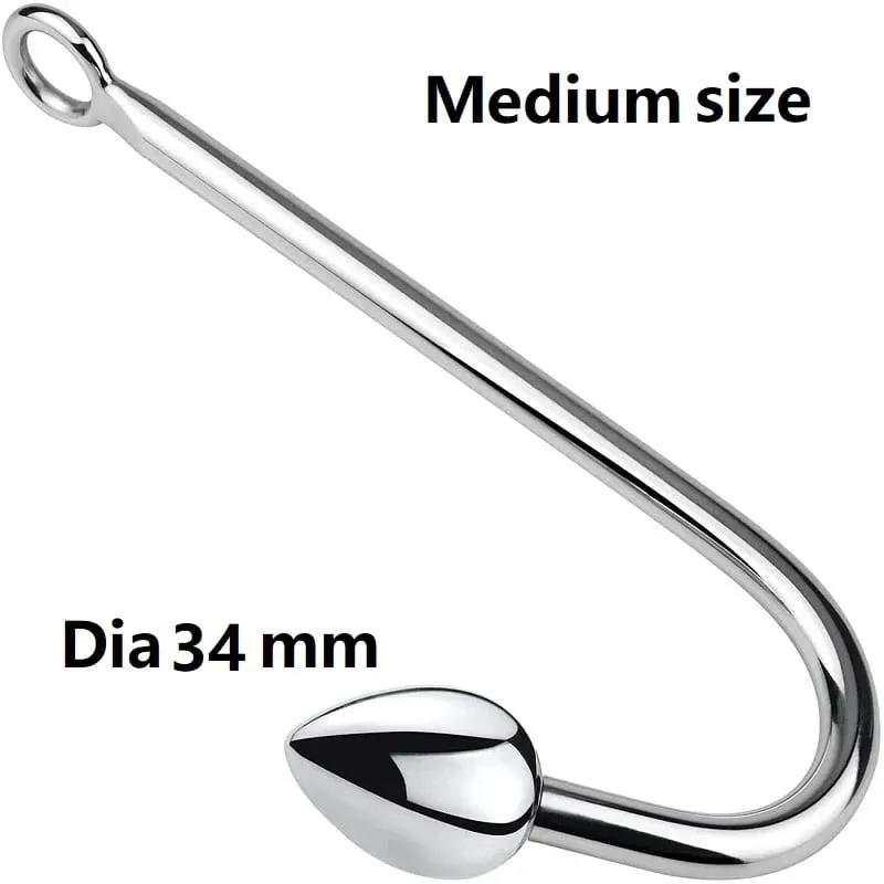 Small medium large 3 balls set metal anal hook beads head butt plug dilator prostate massager insert bdsm sex toy for male — image 8