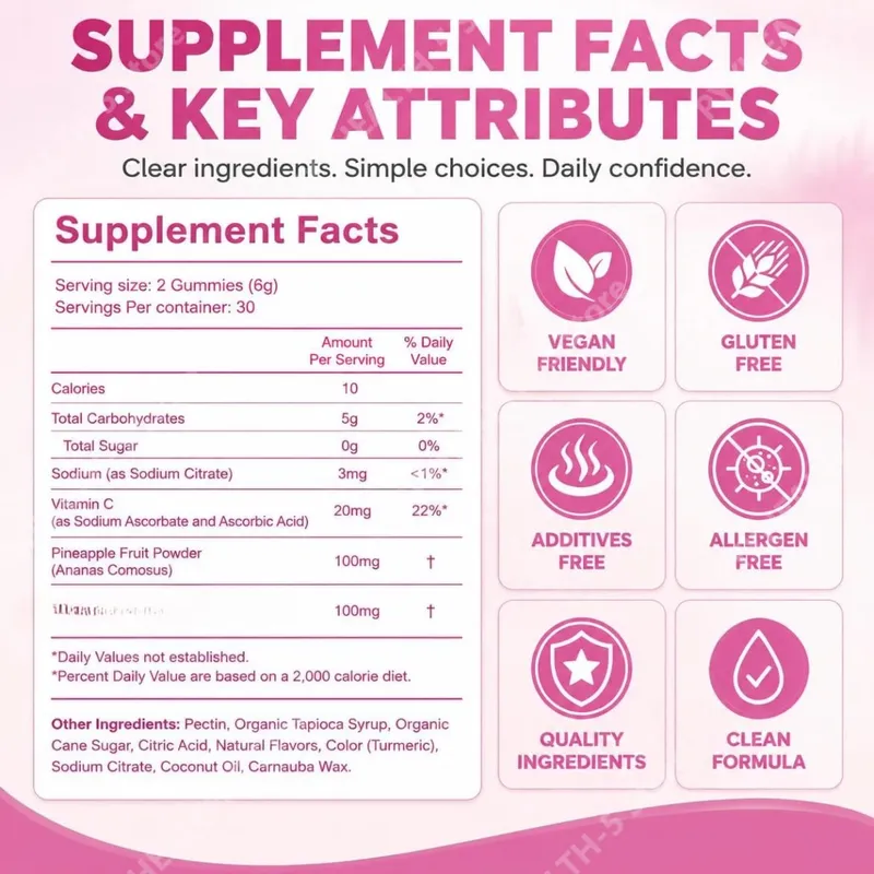 HalmanLabs Vaginal Health Gummies with Probiotics and Vitamin C Balances PH Levels and Supports Vaginal Flora - 60 Gummies — image 4