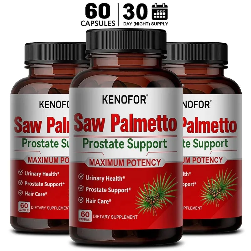 Le supplément de prostate avec Saw Palmetto soutient la santé des voies urinaires Supplément de santé à base de plantes 120 capsules végétariennes