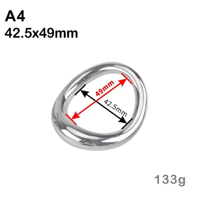 Stainless Steel curved Penis Lock Cock Ring Heavy Duty Male Metal Ball Scrotum Stretcher Sex Toys for Man Delay Ejaculation