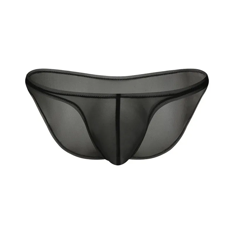 Men's Underwear Delicate Ice Silk Transparent Triangle Panties Personality Low Waist Briefs — image 7