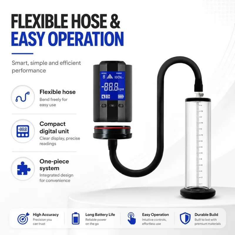 Electric Penis Vacuum Pump with Digital Display Male Enlargement Extender Trainer Rechargeable Adult Masturbation Sex Toy — image 4