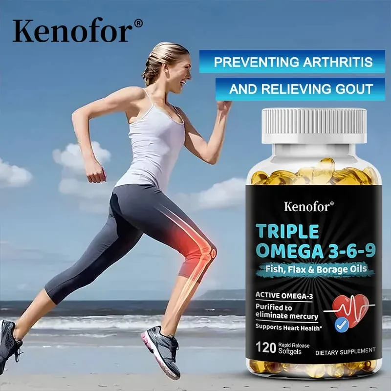 Omega 3 6 9 Softgels Fish Flax Borage Oil Support Brain Focus Eye Comfort Joint & Cardiovascular Wellness Immune Balance — image 5