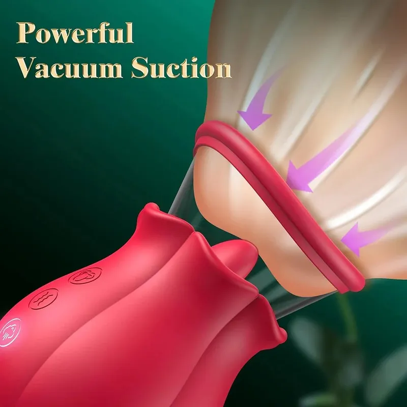 Sucking Licking G spot Vibrator Rose-Sex Toy Adult Sex Toys Removable Cup Clit Nipple Stimulation 360° Rotation Vibrators 18+ — image 2