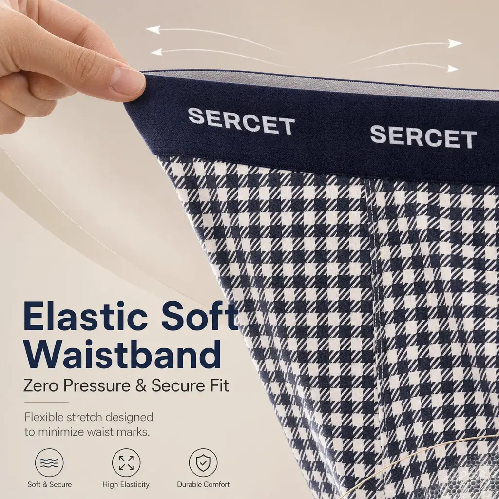 1/3PCS 95% Cotton Soft Boxers Striped/Dot/Plaid Knit Man Underwear Autumn Breathable Antibacterial 3D Mesh Crotch Men's Panties — image 7