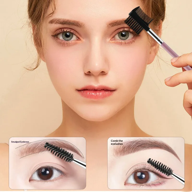 3Pcs Double-Ended Eyebrow Eyelash Brush Set na may 3 Iba't ibang Spoolie Brushes Makeup Grooming Tool — image 3