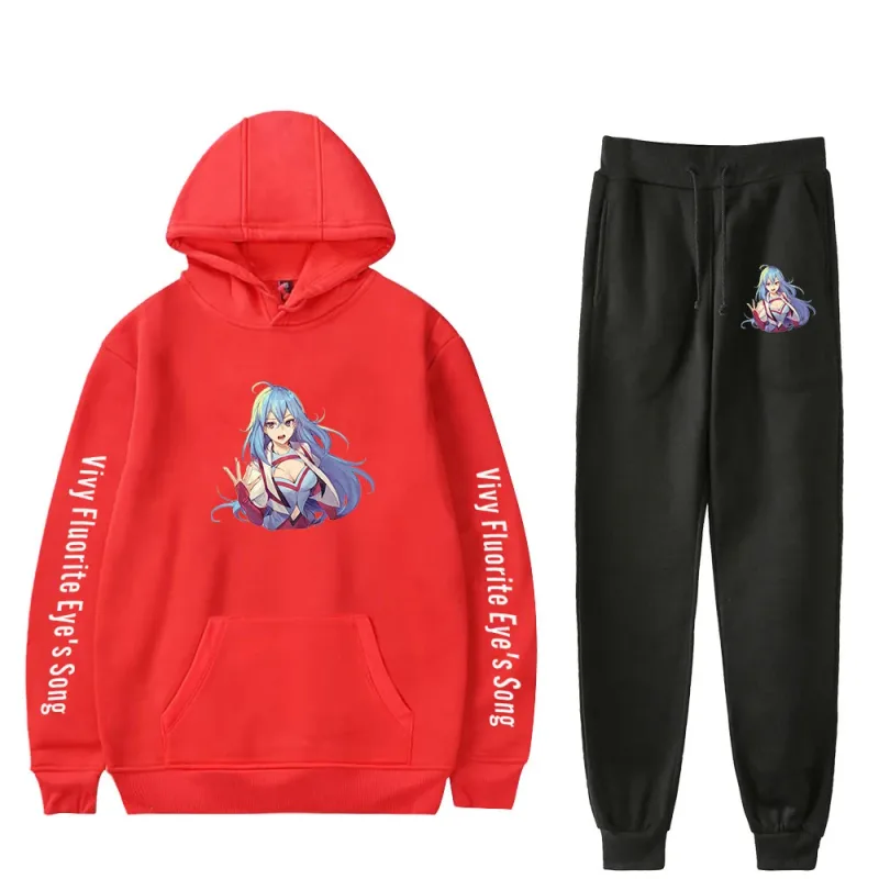 Harajuku Comfortable Vivy Fluorite Eye's Song Print Sweatshirt Sweatpants Hoodies+ Trousers Suit Boys/Girls 2 Piece Set Clothes — image 22