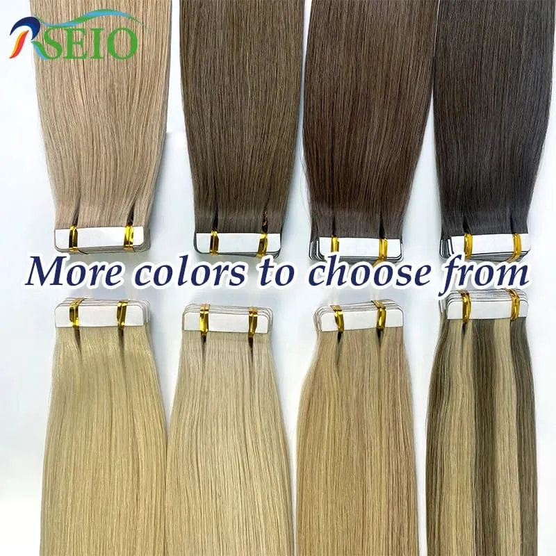 High Quality Tape in Human Hair Extensions Straight Hair Seamless Invisible 14"-22" 100% Real Natural Hair End Thicken — image 7