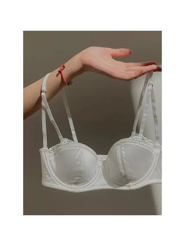 Ladies French Half Cup Lingerie Set Soft Underwire Push‑Up Manipis na Strap Summer Manipis Magaan na Underwear Bra 32-38AB — image 14