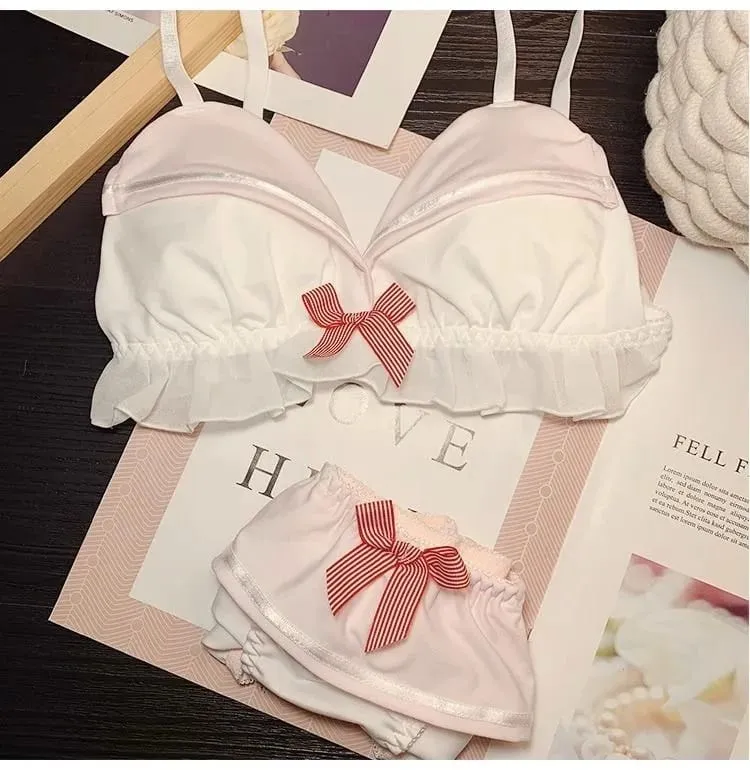Underwear women set Navy cute core women's bra underpant sets bow sailor suit Lolita cosplay women's sexy girl set Lingerie set — image 3