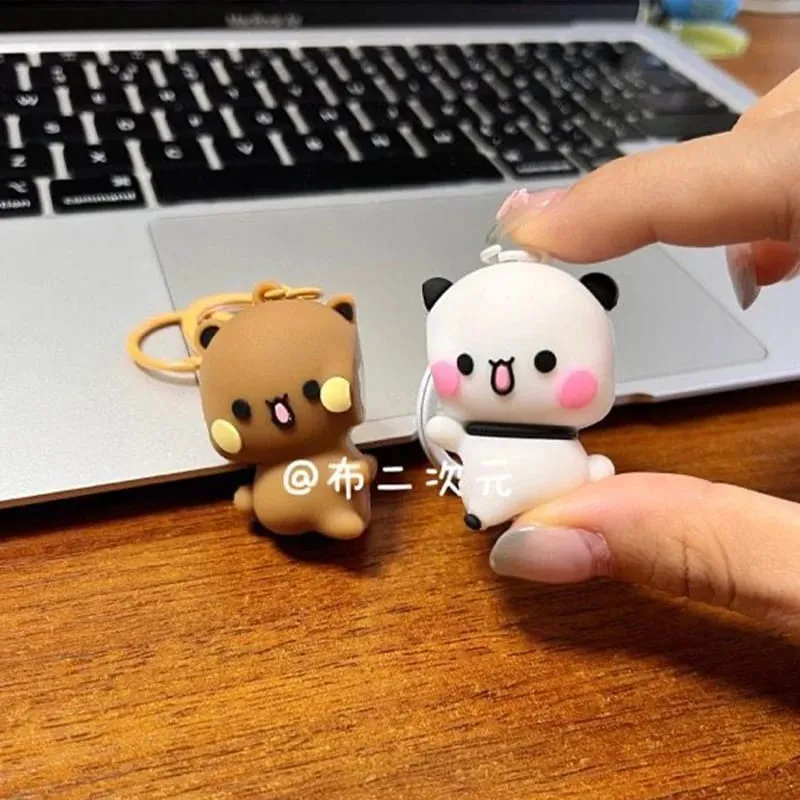 New Bubu Dudu Magnetic Hug Keychain Cute Cartoon Panda Ornament Keychain Backpack Accessories Couple Christmas Gift — image 5