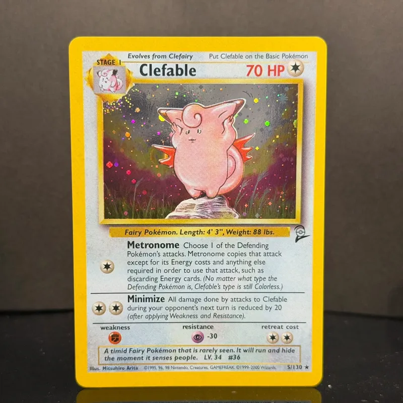 Pocket 2000 Base Set 2 OG Nostalgia Collectible Hitmonchan Scyther Clefable Pidgeot Mewtwo Traditional Holo Proxy — image 11