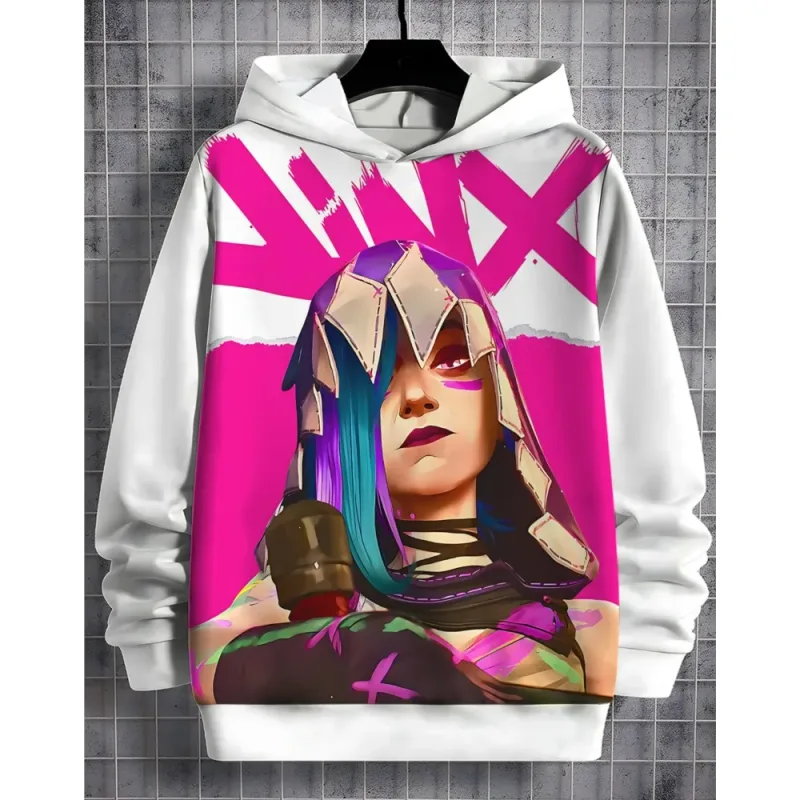 2026 Arcane Jinx Anime 3D Print All Seasons Children Casual Sweatshirt Cool Pullover Tops Unisex Clothes Boy Hoodies Clothes — image 12