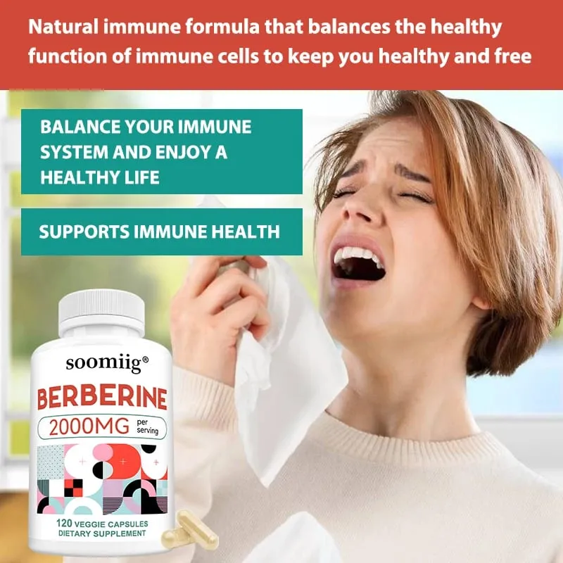Berberine Capsules 2000mg Supports Heart Cardiovascular Health Digestion Liver Health Immunity & Metabolic Balance — image 5