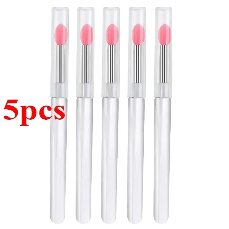 3/5/10PCS Reusable Lip Brush Silicone Lip Mask Applicator Transparent Lipstick Tool For Lip Gloss Eyeshadow Brushes Makeup Tools — image 24