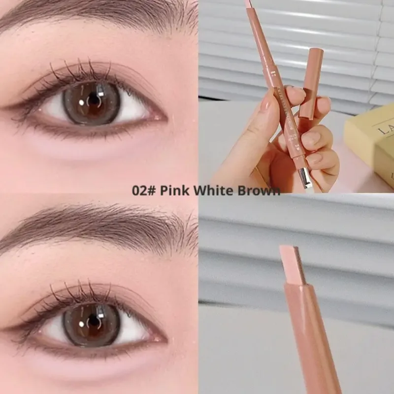 3 in 1Double Ended Lying Silkworm Pencil Highlighter Pen Nude Liquid Contour Liner Eye Makeup Stick With detail brush