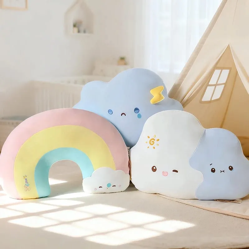 Creative Weather Series Rainbow Cloud Plush Pillow Soft Cute Cartoon Kawaii Stuffed Doll For Kids Sofa Cushion Home Decor — image 2