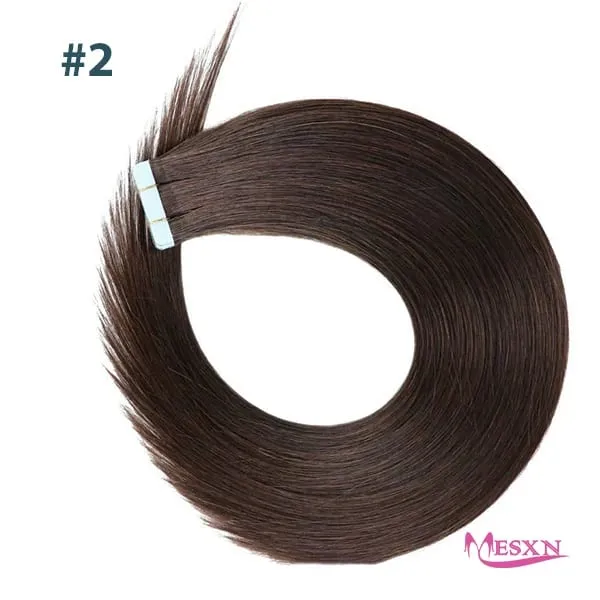 Tape In Hair Extensions 100% Really Human hair Extensions 16"-24" Black Brown Blonde Invisible Can dye For Salon — image 8