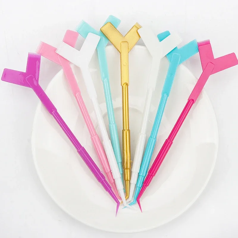 10Pcs Wiederverwendbare Kunststoff Wimpern Dauerwelle Stick Tool Wimpern Verlängerung Y Form Kamm Lash Lifting Curler Applikator Make-Up Pinsel — image 2