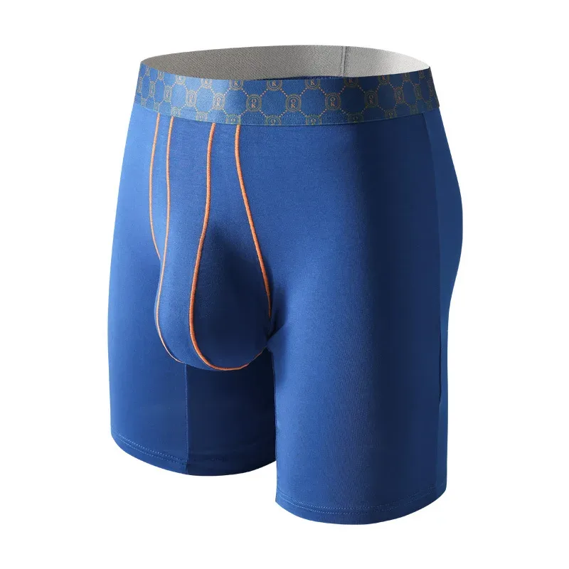 Bamboo Fiber Boxer Shorts Mens Underwear Cueca U Convex Pouch Panites Man Extended Long Underpant Male Plus Size Boxers M-XXL