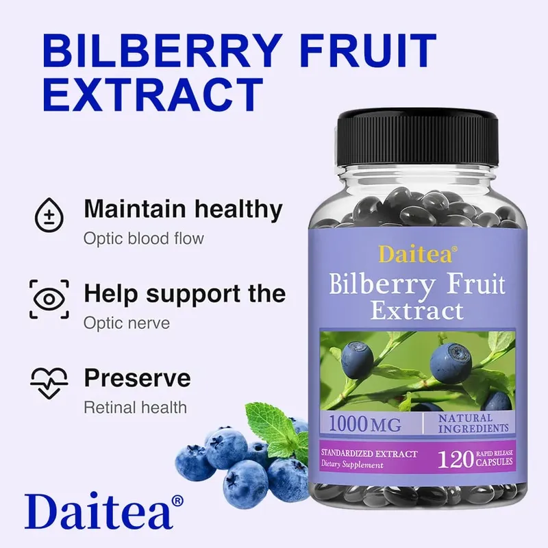 Premium Bilberry Extract Eye Vitamin Supplement Promotes Vision Health Antioxidant Benefits and Improves Cardiovascular Health — image 2