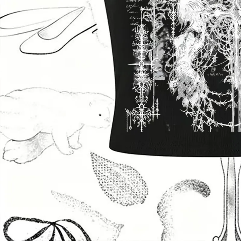2000s Y2k Tops With Suspenders Aesthetic Women's Blouses Goth Clothes Tanks & Camis Crop Top Women Emo 90s Vintage Clothes Woman — image 5