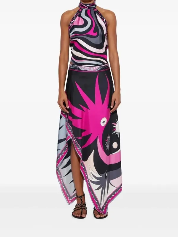 Lady Sexy Printed Halter Dress Sleeveless Off-shoulder Backless Loose Irregular Chic Robe 2026 Women Vacation Street Vestidos — image 9