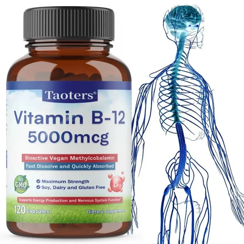 Vitamin B12 5000 Mcg - Supports Heart Health Nervous System Promotes Metabolism Increases Energy Levels Relieves Fatigue — image 2