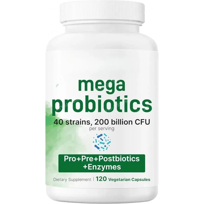 Capsule di probiotici 200 miliardi di CFU con prebiotici Integratore alimentare per uomini e donne 40 mega ceppi di probiotici 120 conteggi — image 9