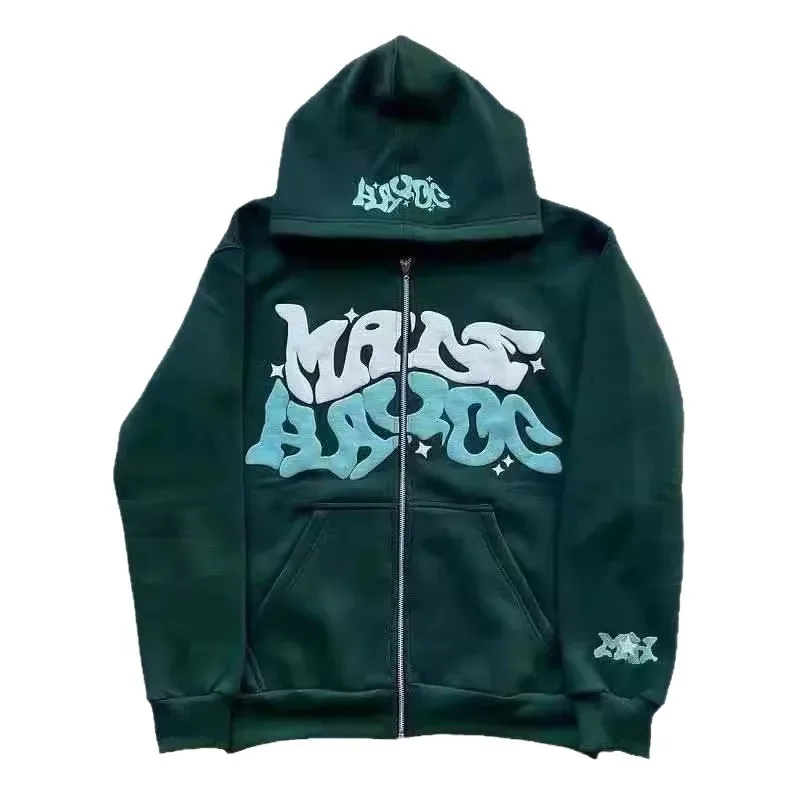 Hoodies Men's Sweatshirt 2026 Street Fashion Gothic Punk Hip-Hop Zipper Print Hooded Sweatshirt Hoodie Sweatshirt Man's Clothing — image 6