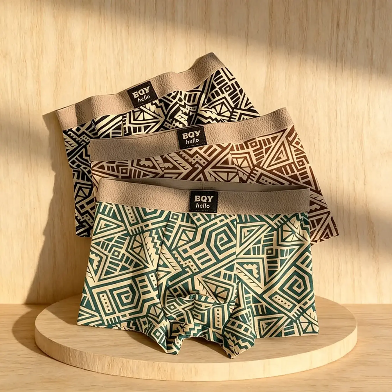 Men's Breathable Comfortable Underwear American Style Personalized Boxer Shorts Printed Trendy Ethnic Retro Square Underpant — image 10