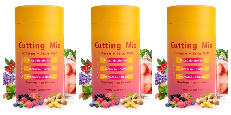 Berberine Yerba Mate Drink Mix Cutting Metabolism & Energy Support Strawberry Acai Flavor Gut Wellness 30 Stick Packs 180g — image 9