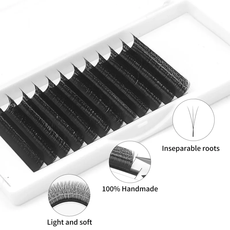 Narrow 2D Y 3D 4D 5D Eyelash Extension V-Shaped Volume Fans W Shape Eyelashes BASF Natural Dense Faux Mink Lashes — image 4