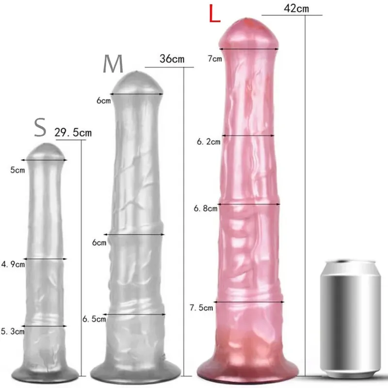 3 size S M L Colorful Large Long Silicone Fantasy Horse Dildo With Suction Cup Anal Dildo Penis Sex Toys for Women Men — image 12