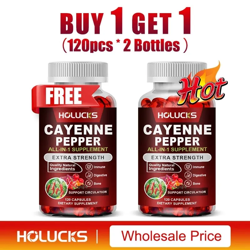 Cayenne Pepper Capsules with Vitamin D3 K2 Blood Circulation Promote Digestion Boost Metabolism Support Joint Bone Health — image 10