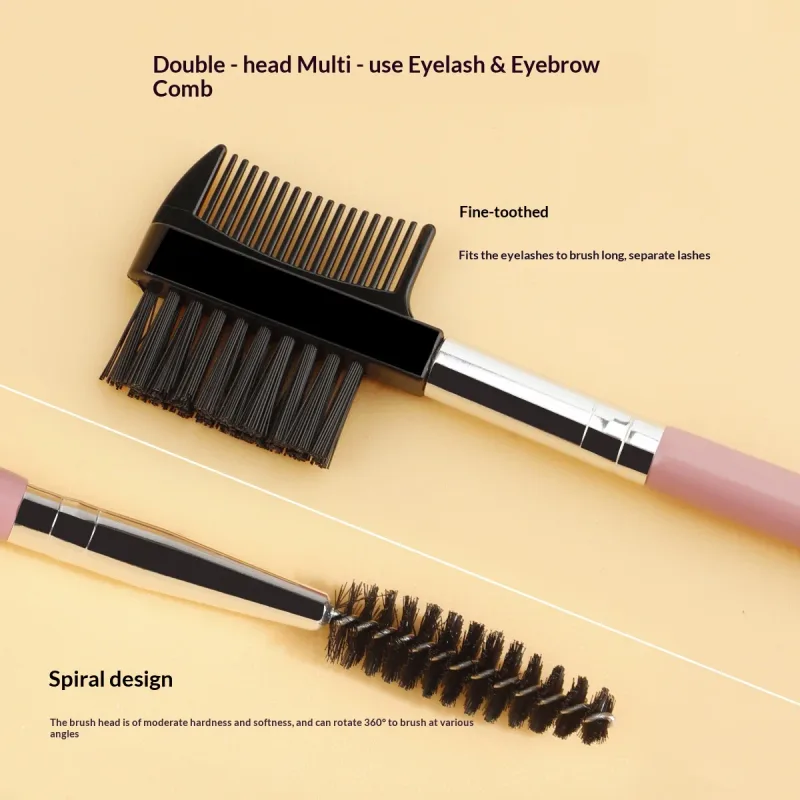 3Pcs Double-Ended Eyebrow Eyelash Brush Set na may 3 Iba't ibang Spoolie Brushes Makeup Grooming Tool — image 2