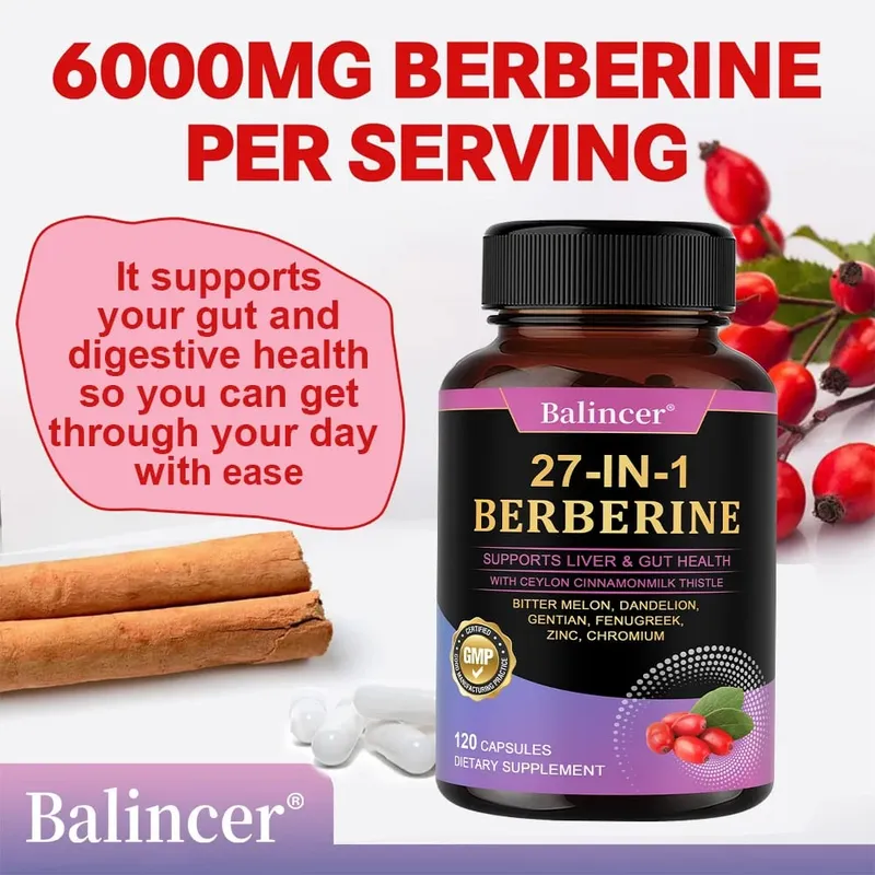 Berberine with Ceylon Cinnamon Supplement - Extra Strength for Immune System Digestive Health & Energy Production